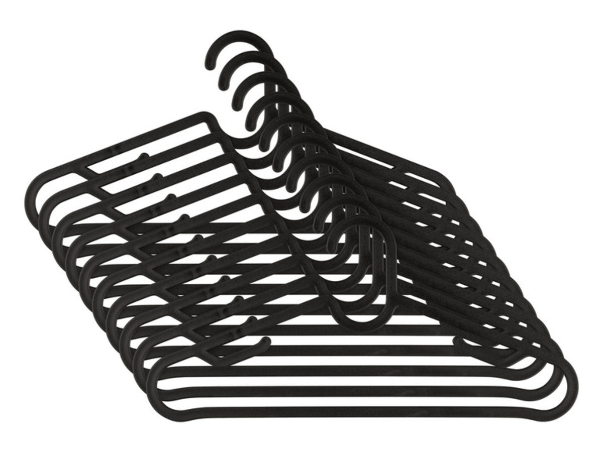 LIVARNO Home Clothes hangers, 10 pcs., plastic, black