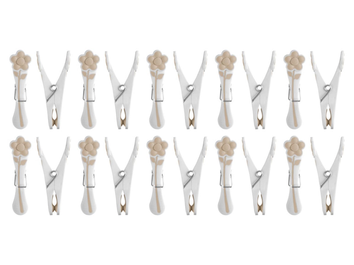 LIVARNO HOME Silicone clothespins pegs for laundry, 20 pcs - BEIGE