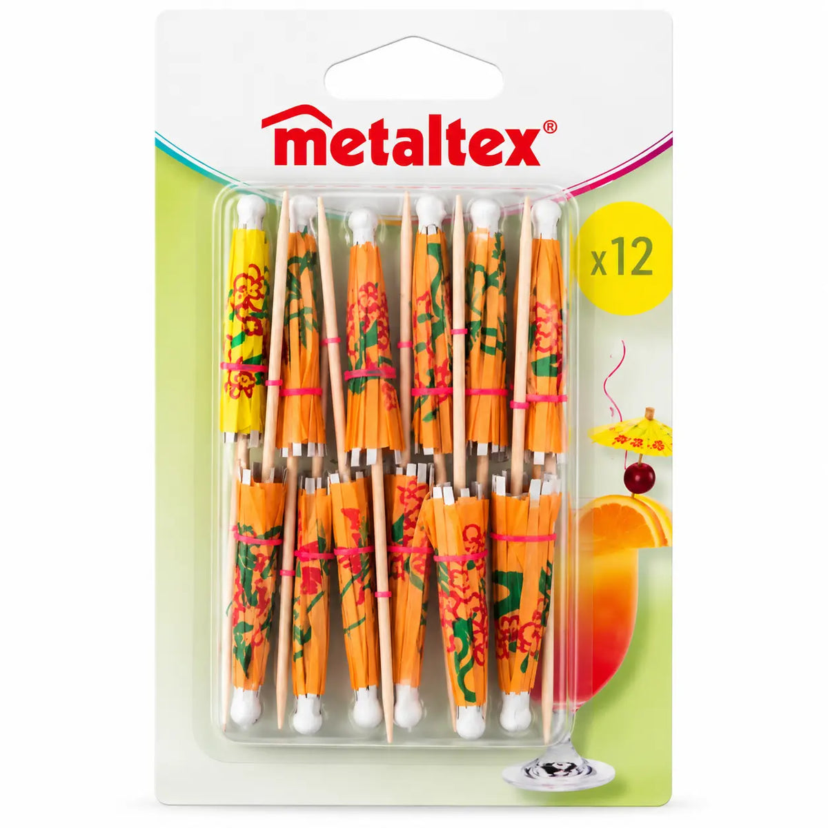 Metaltex Decorative Umbrellas Set Of 12, Multicolor, Small
