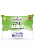 Slumberdown 2 Pack Anti Allergy Medium Support Back Sleeper Pillows