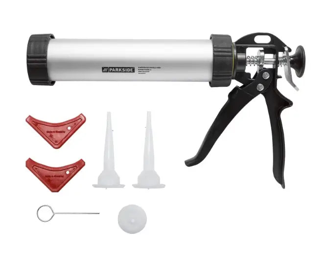 PARKSIDE Cartridge Gun, Dispensing Gun, Silicone Gun, Aluminum, 2 Joint Smoothers