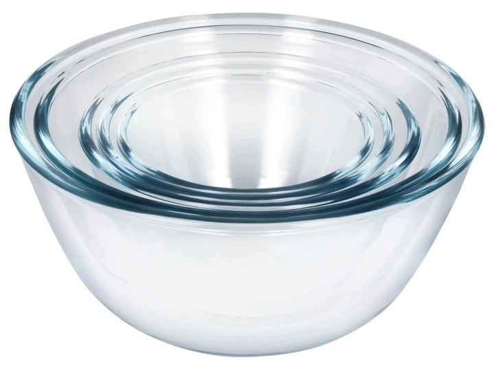 Silvercrest Set of 5 glass bowls with lids, various sizes
