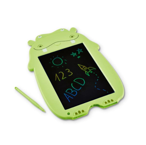 Silvercrest LCD TABLET + Stylus For Kids For Drawing - GREEN HIPPO
