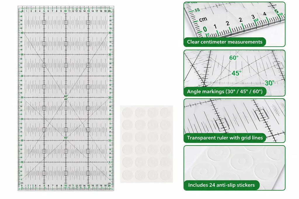 CRELANDO Tailor's Ruler – 45 × 20 cm
