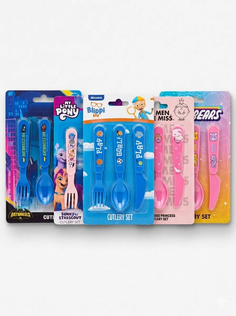 Licensed Character Children’s Cutlery Set – Fork, Spoon & Knife