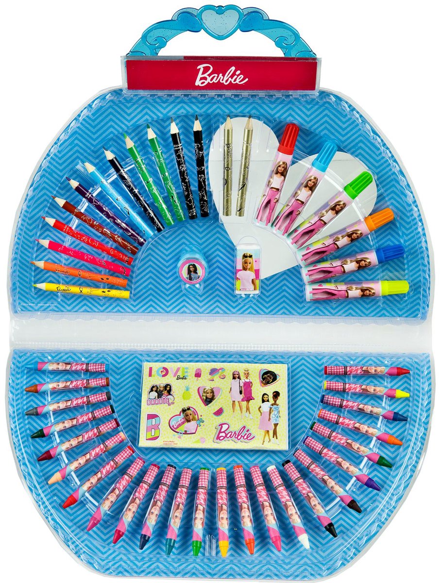 Mattel Barbie 51-piece coloring set - Blue Handle
