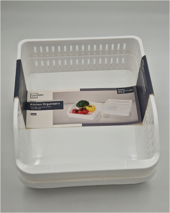 LIVARNO home Storage baskets for refrigerator cabinets 25.6x9.5x30 cm