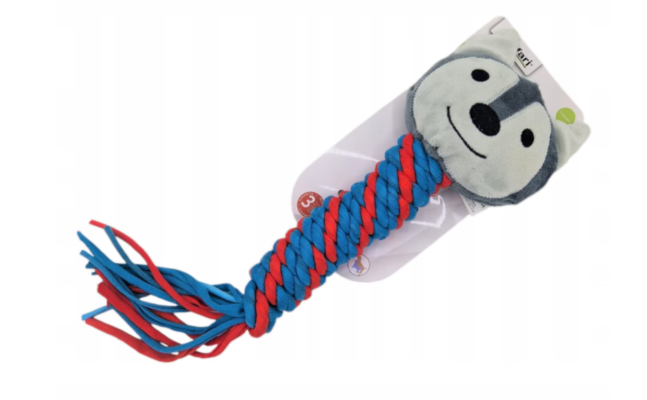 Zoofari rope toy with squeaker for dogs, durable plush, 30x10cm