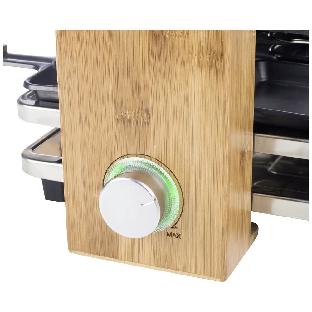 Princess Pure 8 Raclette Non-Stick Coating, 8 Pans Black, Stone, Bamboo