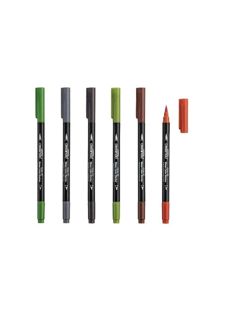 Crelando Double-sided watercolor markers 6 pcs - CHOOSE COLOR PALETTE