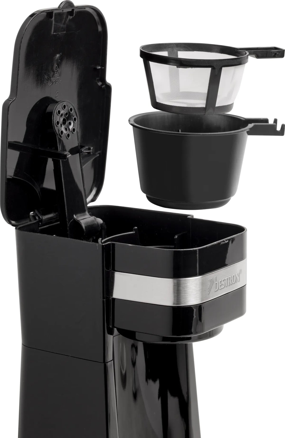 Bestron coffee machine with insulated mug, 750W, Black, 420ml