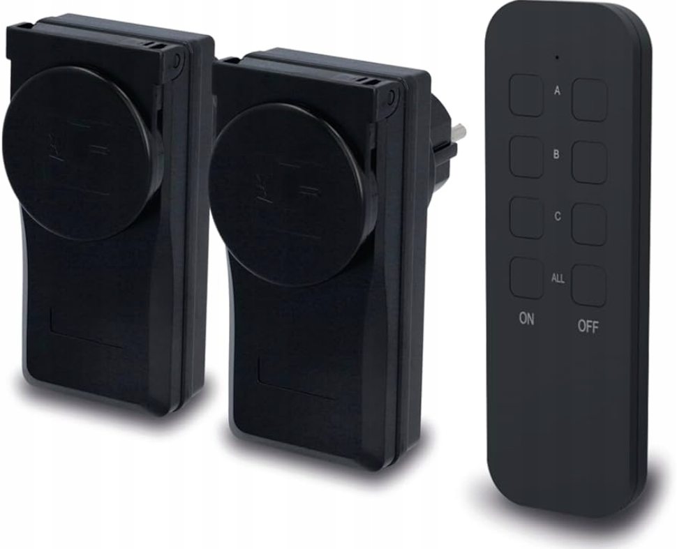 TRONIC SET OF REMOTE CONTROLLED OUTDOOOR SOCKETS BLACK 2 PCS