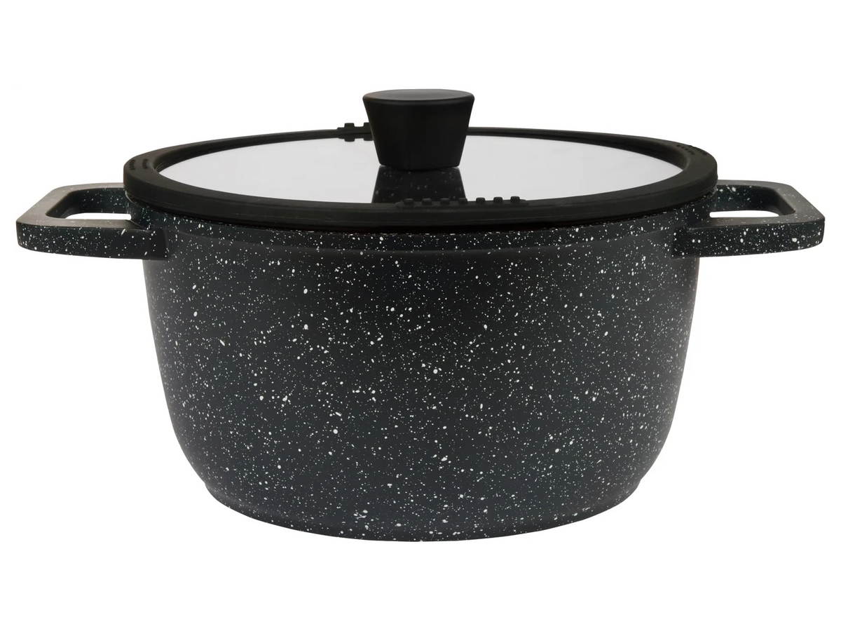 SILVERCREST® Cast aluminum saucepan, Ø 24 cm - BLACK GRANITE