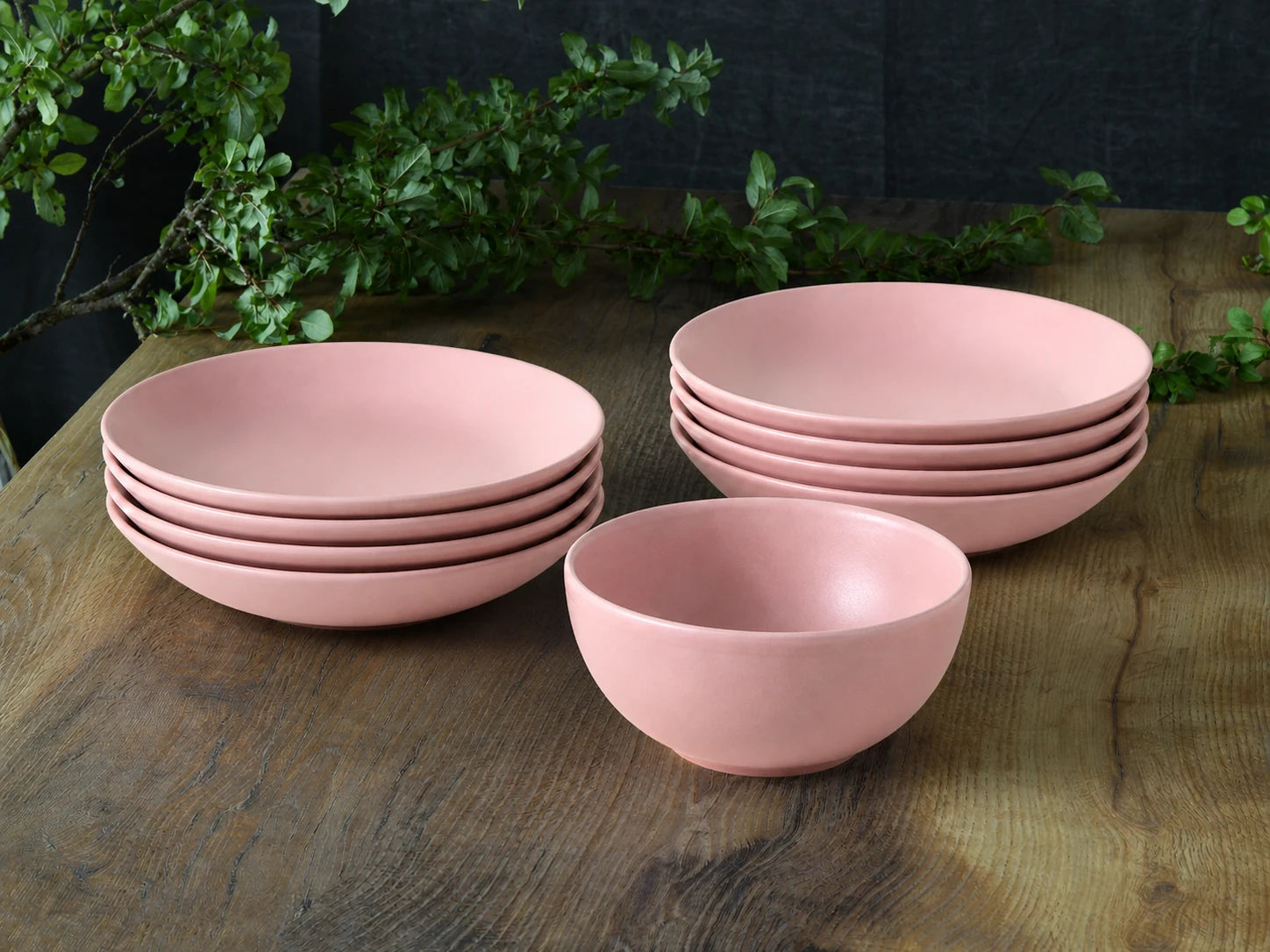CreaTable high quality Porcelain set of 8 pasta/soup dishes + 1 poke bowl - Made in Portugal