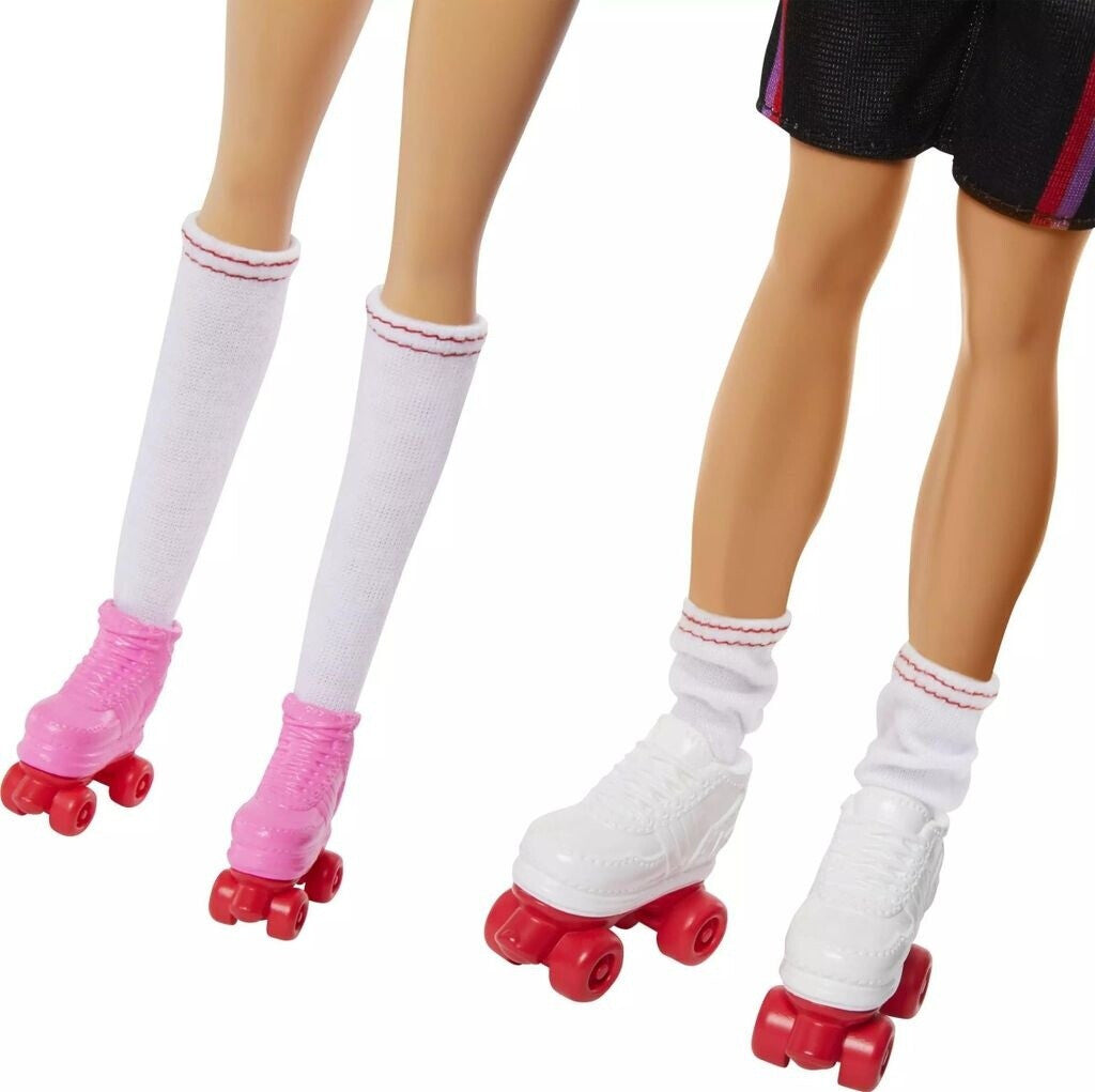 Barbie Fashionistas 2 Doll & 6 Accessories Set, Roller-Skating Theme, 65th Anniversary