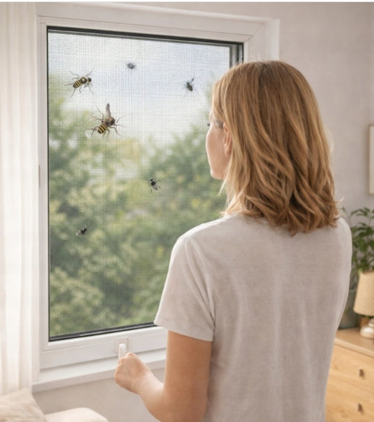LIVARNO Mosquito net for window 130x150 Dark Grey with Velcro No drilling