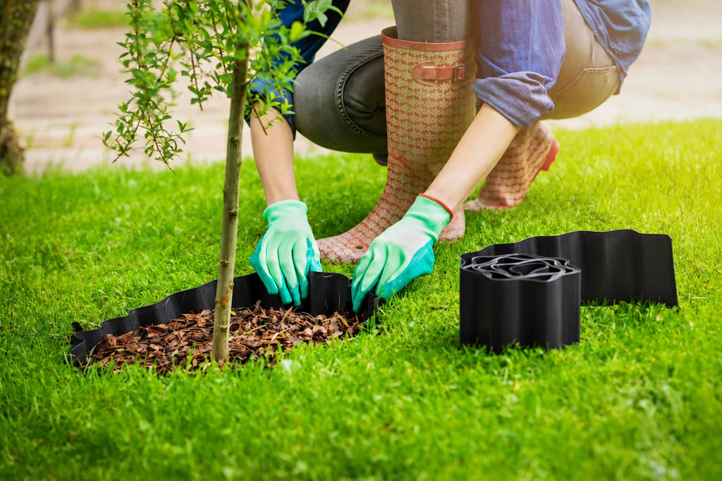 PARKSIDE PVC garden corrugated kerb/edge, 9m x 15 cm (black)