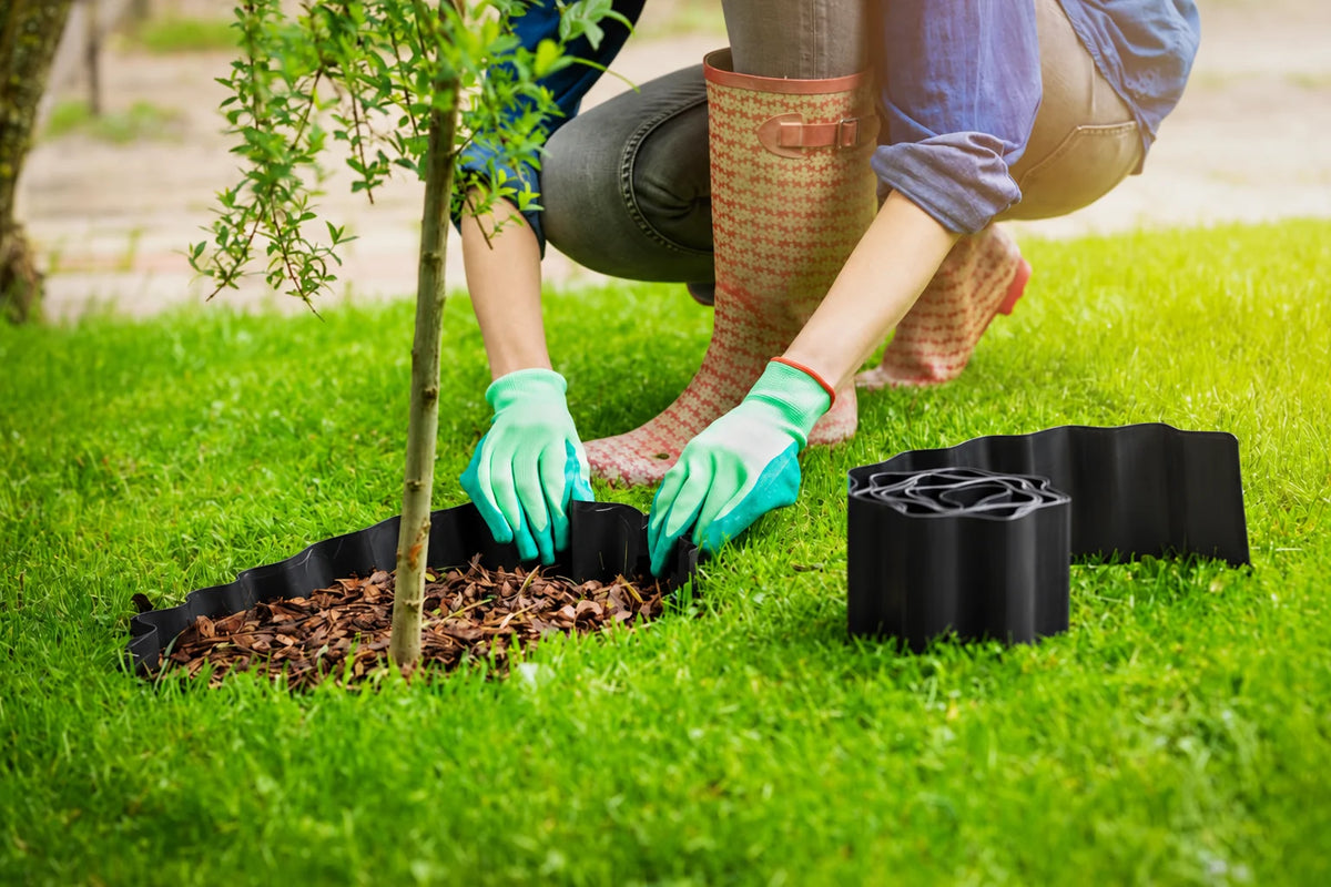 PARKSIDE PVC garden corrugated kerb/edge, 9m x 15 cm (black)