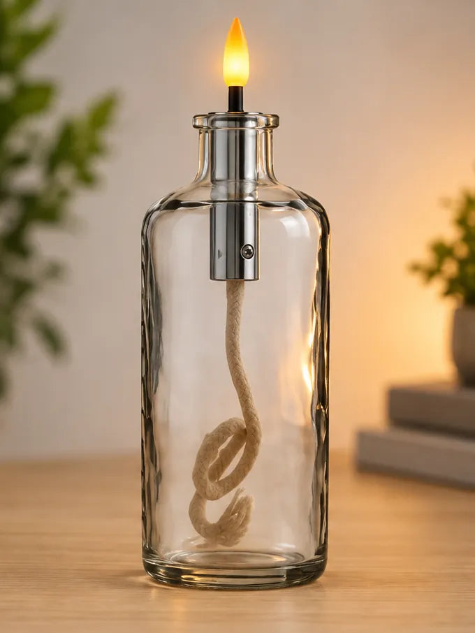 LIVARNO LED Bottle Wick with Flickering Flame & 6-Hour Timer