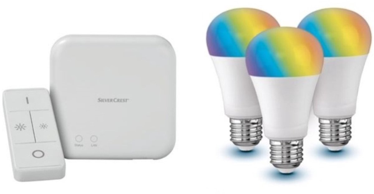 Smart Home Lighting Kit - Zigbee 3.0 - Built-in Google Assistant - Remote Control - 3 E27 Bulbs