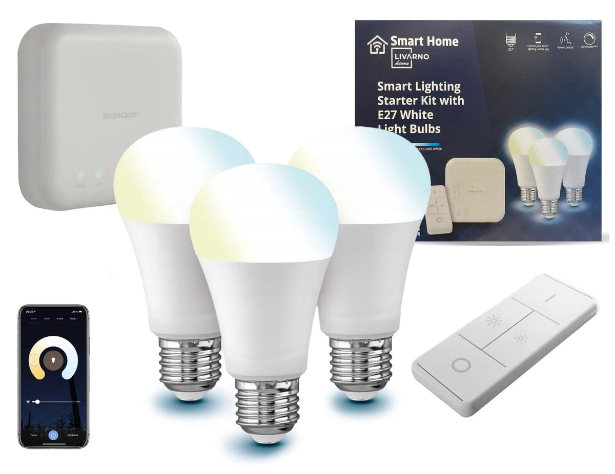 Smart Home Lighting Kit - Zigbee 3.0 - Built-in Google Assistant - Remote Control - 3 E27 Bulbs