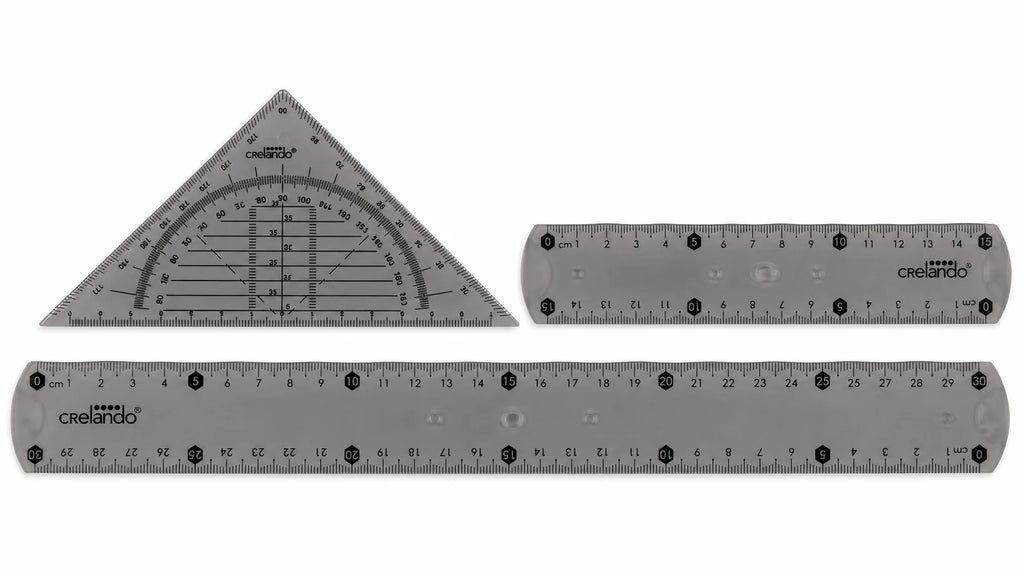 CRELANDO Geometry set, ruler, protractor, FLEXIBLE