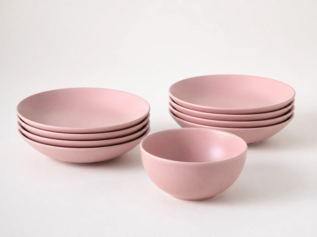 CreaTable high quality Porcelain set of 8 pasta/soup dishes + 1 poke bowl - Made in Portugal