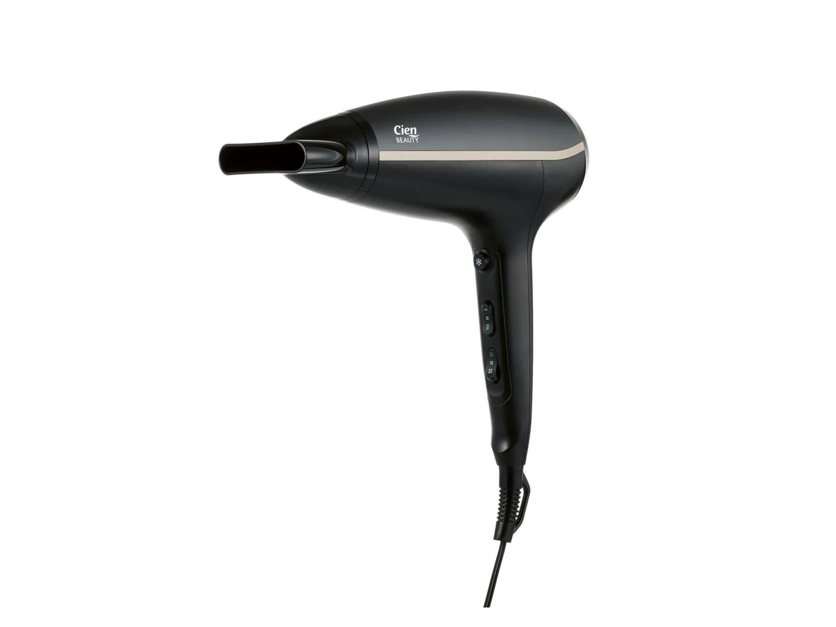 Cien BEAUTY Ionic Hair Dryer, with 3 heat settings - Black