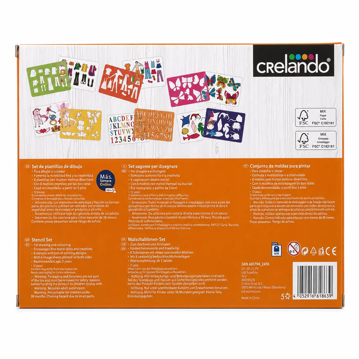 Set of 12 Drawing and Painting Stencils
