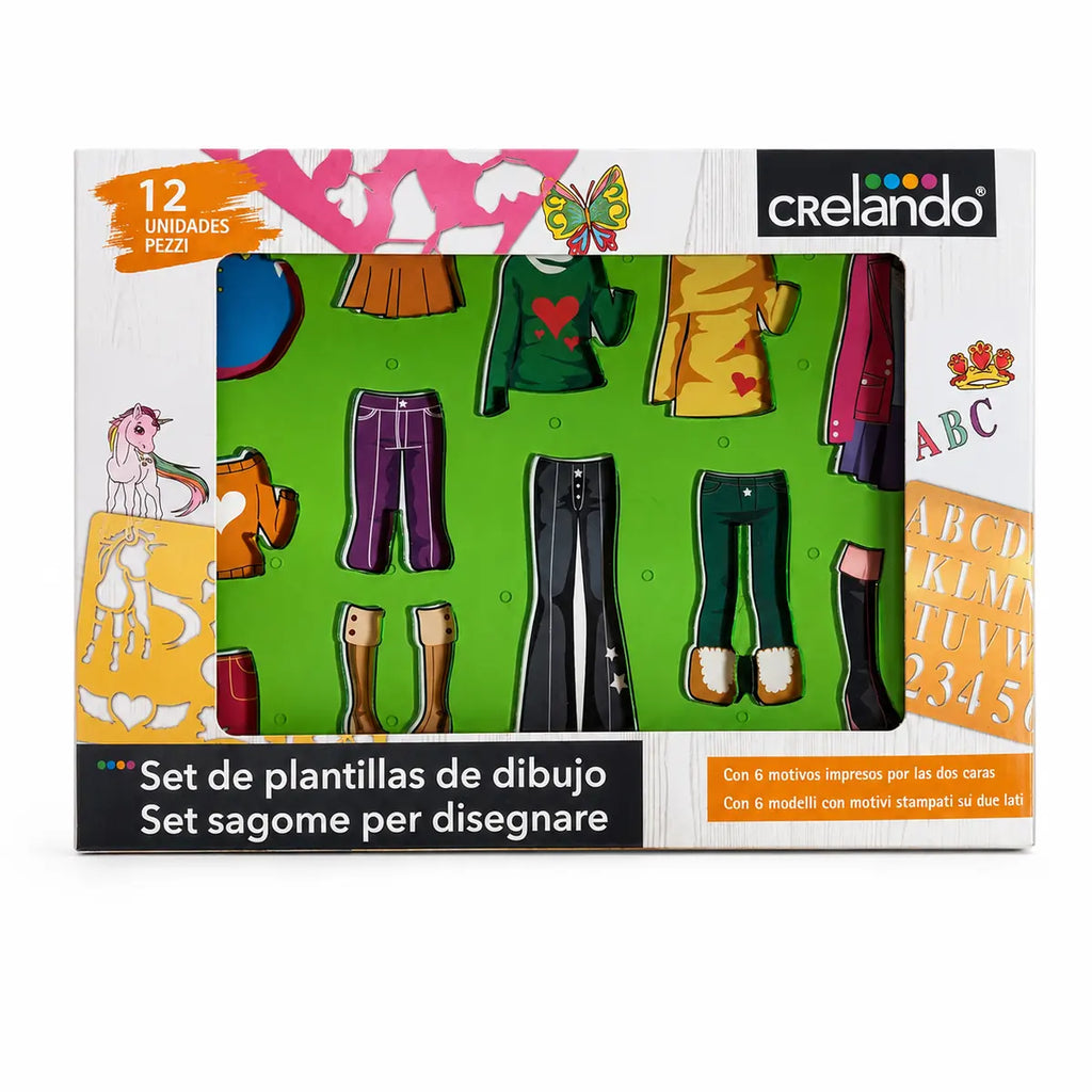 Set of 12 Drawing and Painting Stencils