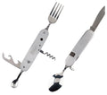Crivit Essentials 7-in-1 Folding Camping Cutlery Set with Case