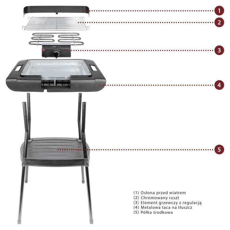 Clatronic Barbecue standing grill BQS 3508 black