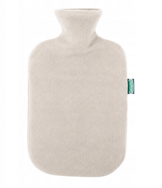 Sensiplast Large Hot Water Bottle Warmer in Fleece Cover 2L - Beige