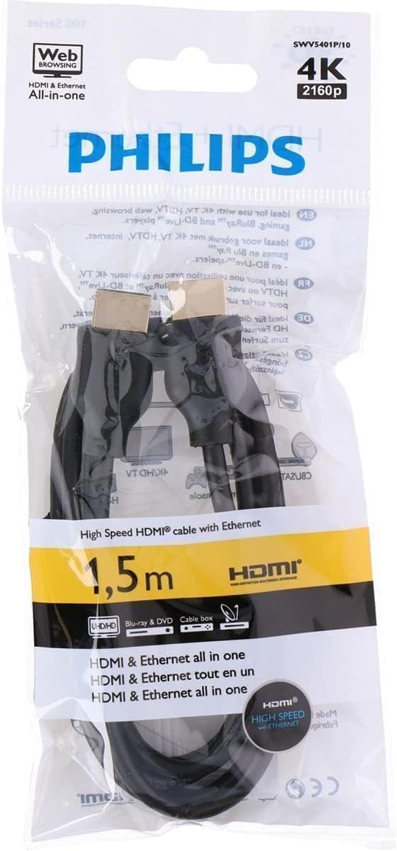 Philips SWV5401P/10 HDMI Cable 1.5 m HDMI Type A (Standard) Black