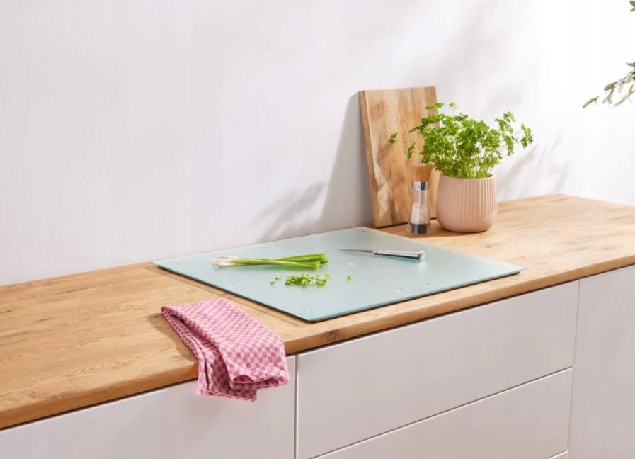 Livarno Home Tempered Glass Cutting Board and Hob Cover, matte, 2 pcs x 30 x 52 cm