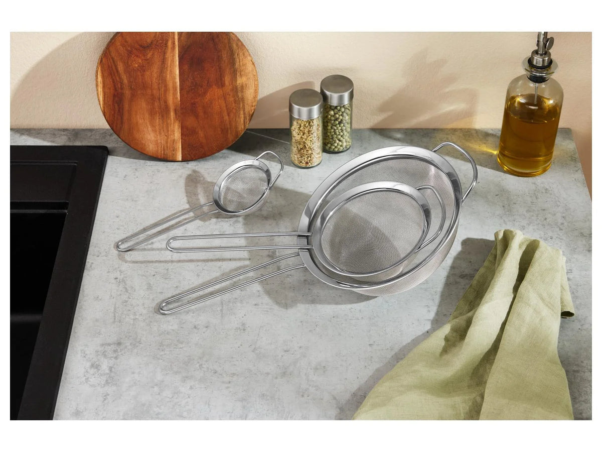 SILVERCREST® 3-piece stainless steel sieve set (passoires)