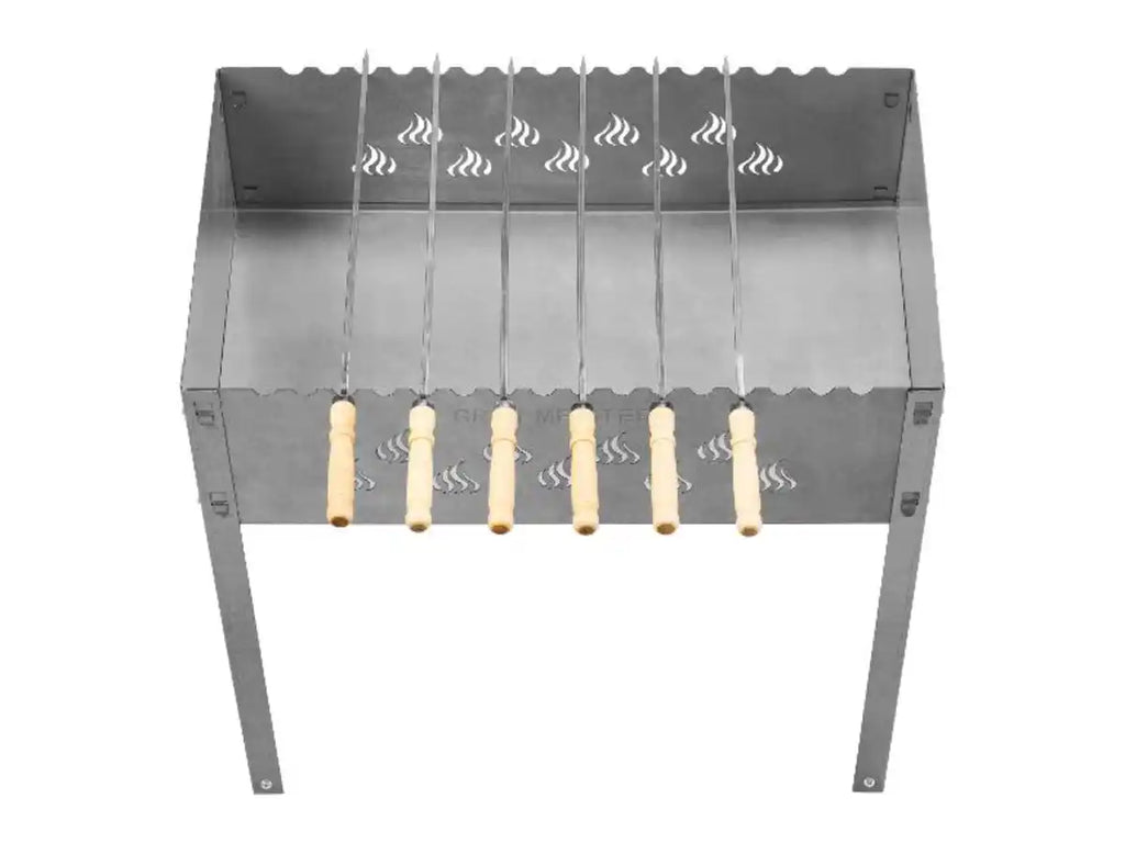 Country Side (GRILLMEISTER) Shashlik Charcoal Barbecue BBQ KANSAS, incl. 6 grill skewers