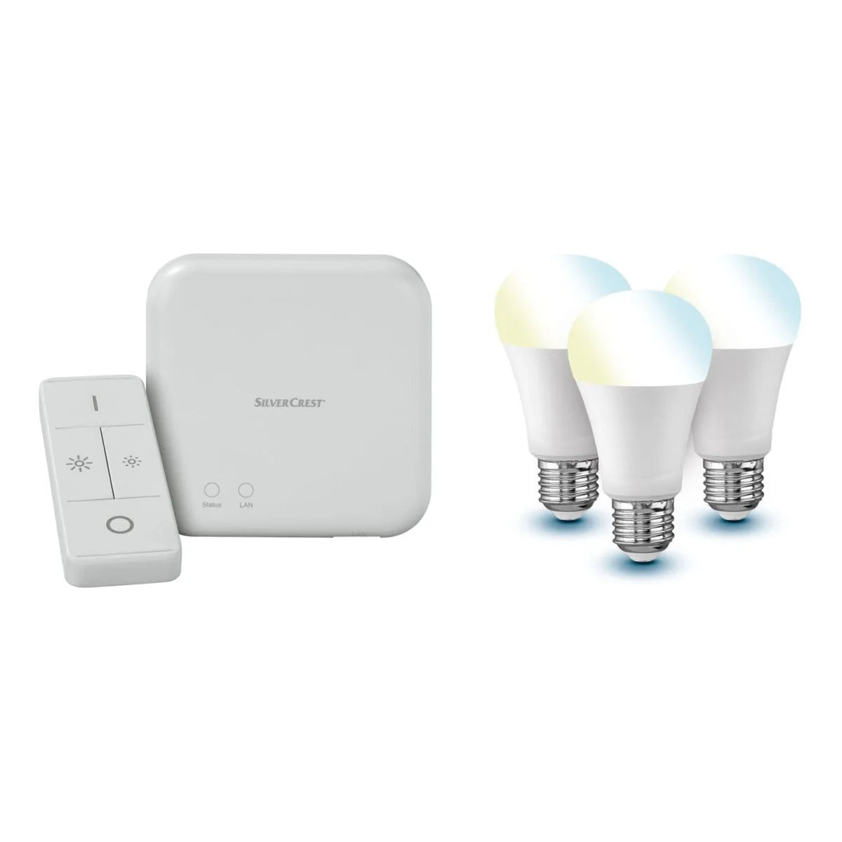 Smart Home Lighting Kit - Zigbee 3.0 - Built-in Google Assistant - Remote Control - 3 E27 Bulbs