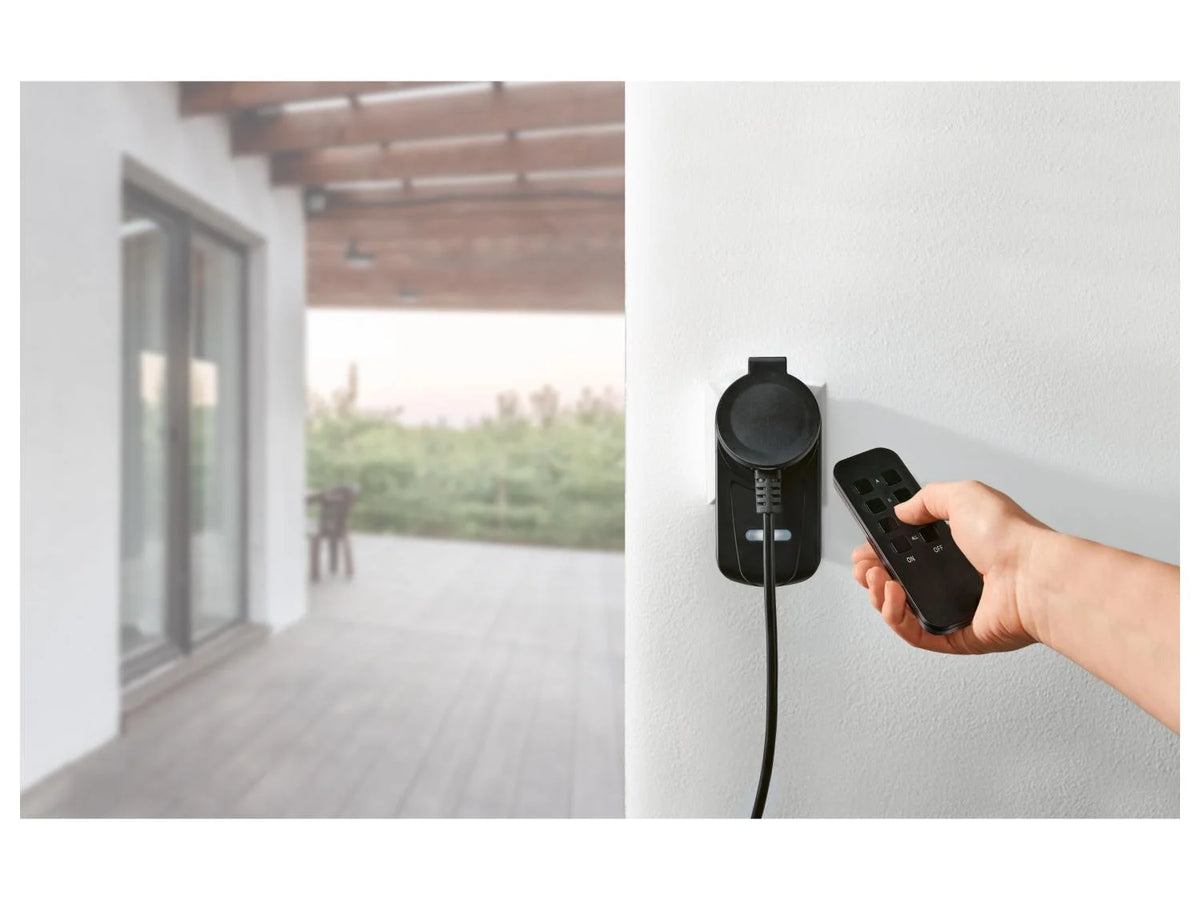 TRONIC SET OF REMOTE CONTROLLED OUTDOOOR SOCKETS BLACK 2 PCS