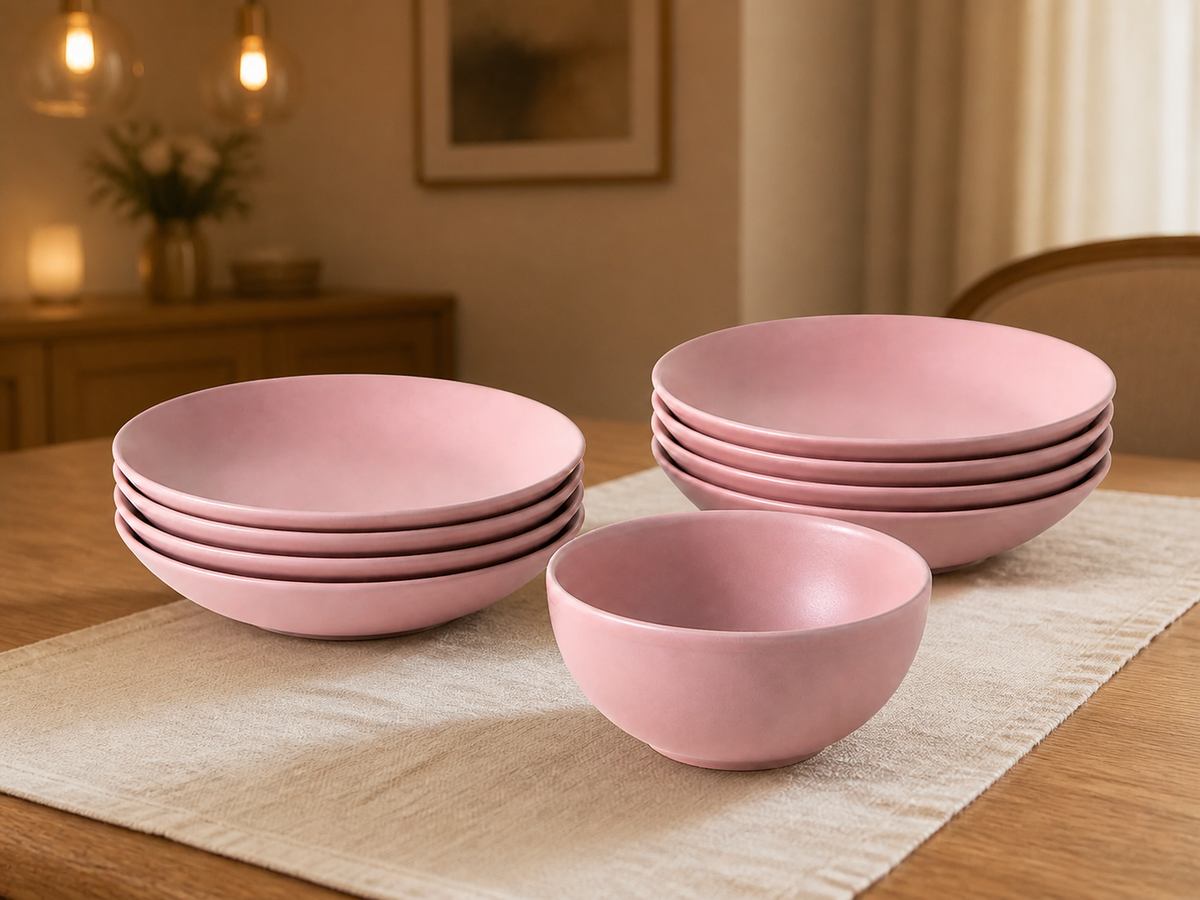 CreaTable high quality Porcelain set of 8 pasta/soup dishes + 1 poke bowl - Made in Portugal
