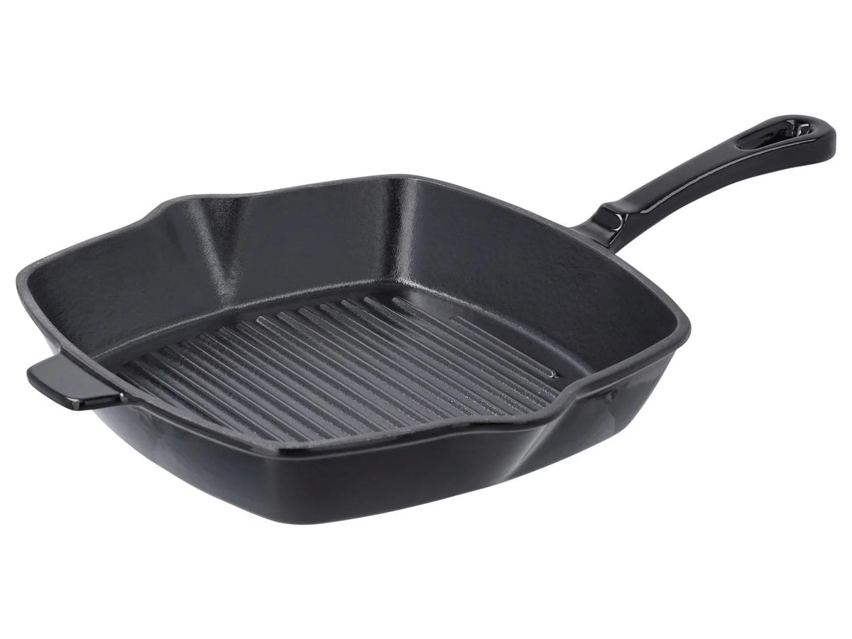 SILVERCREST® Cast iron grill pan, 24 cm - BLACK