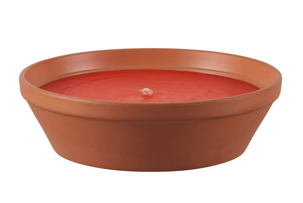 LIVARNO Terracotta container with citronella candle bundle of 2 pieces (15 hours each)