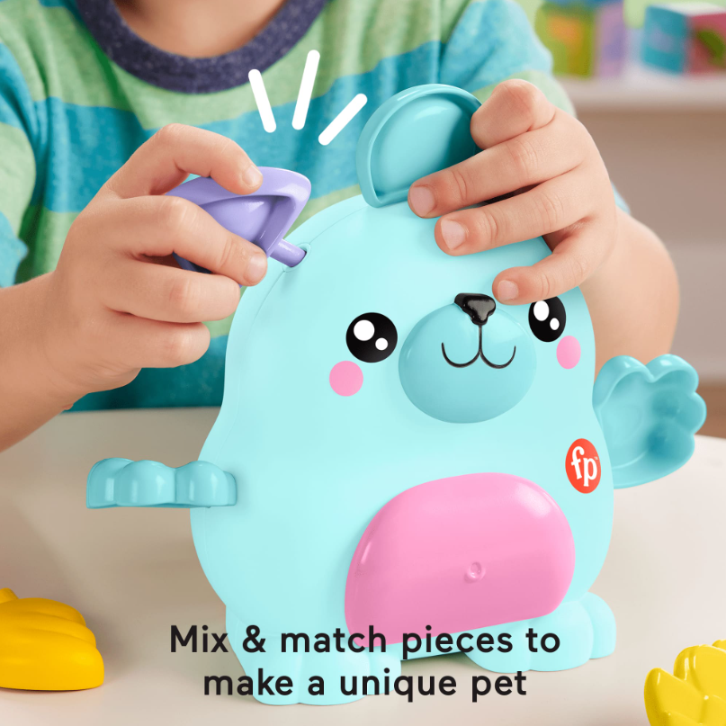 Fisher Price Mix & Match Pet Building Toy For Preschool Pretend Play, 17 Pieces