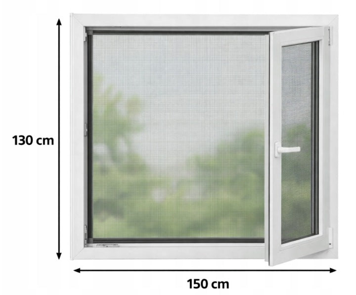 LIVARNO Mosquito net for window 130x150 Dark Grey with Velcro No drilling