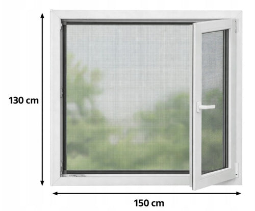 LIVARNO Mosquito net for window 130x150 Dark Grey with Velcro No drilling