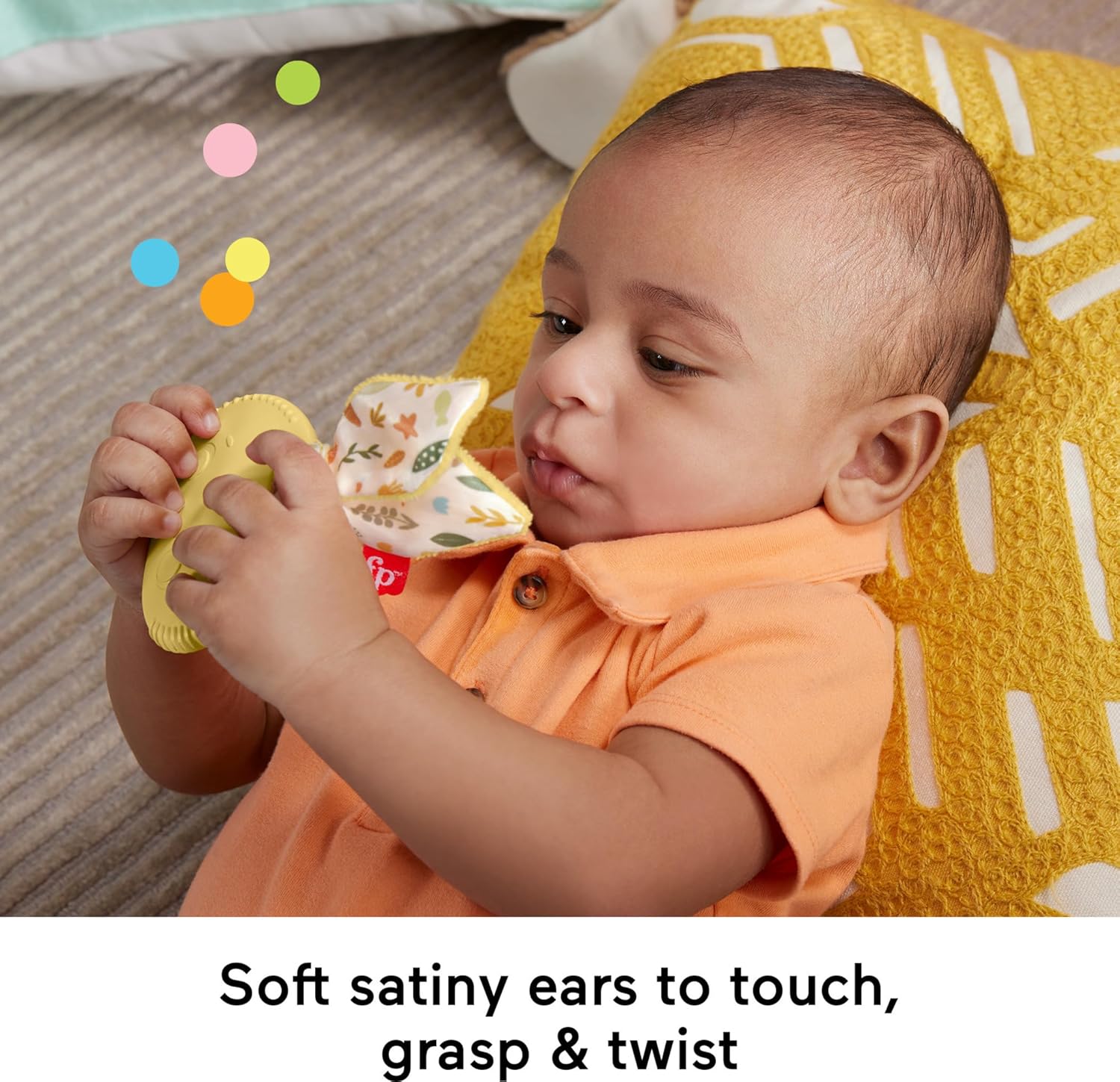 Fisher-Price Baby Toy Snuggle Bunny Teether, BPA-Free, for Newborns Ages 3+ Months