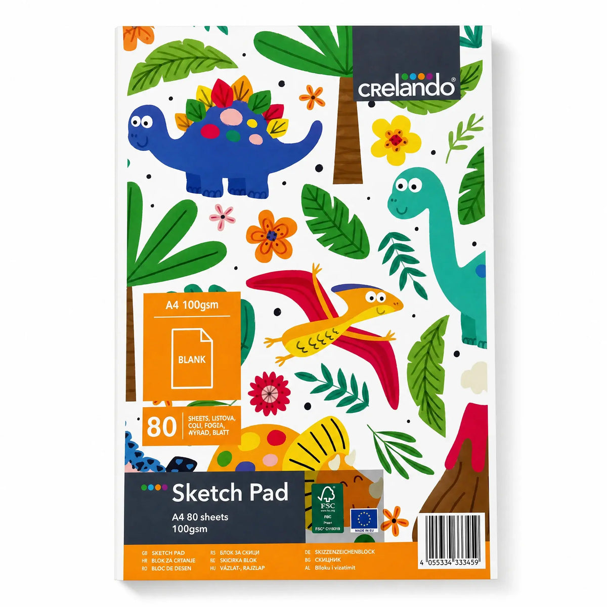 CRELANDO Drawing Pad A4 – 80 Sheets, 100 g/m² - Choose Cover