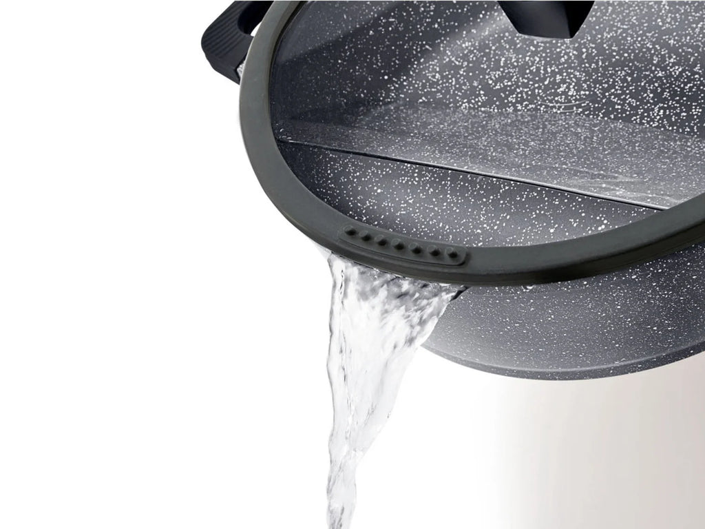 ERNESTO® Serving pan, cast aluminum, granite look, Ø 28 cm with glass lid