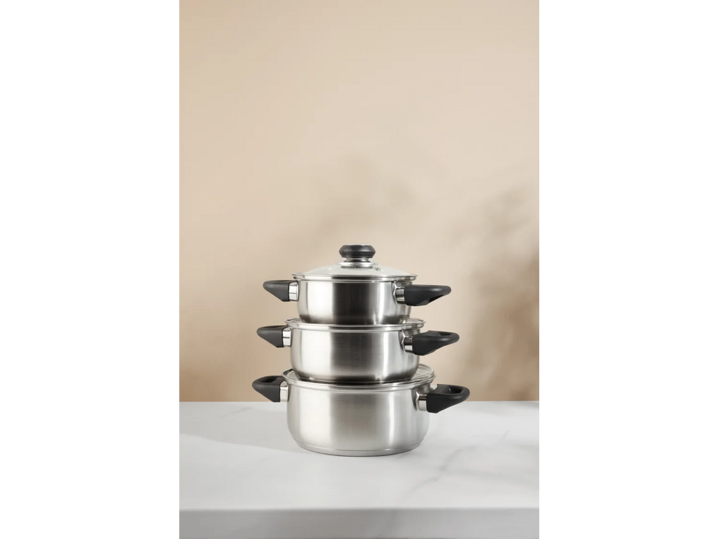 Silvercrest Stainless Steel Pot Set, 3 pieces