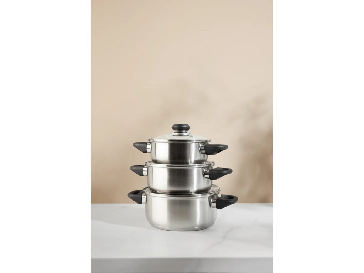 Silvercrest Stainless Steel Pot Set, 3 pieces